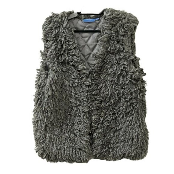 Simply Vera Womens Gray Faux Fur Vest Size SM-MED - Picture 1 of 11